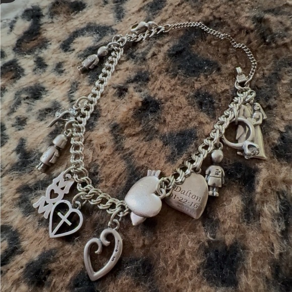 James Avery Silver Charm Bracelet with Heart and Figurine Charms - Picture 1 of 1